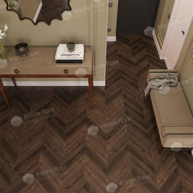 Кварц виниловый ламинат Alpine Floor Chevron Alpine ECO 18-12 MC Дуб Мокка

5 мм - фото 4