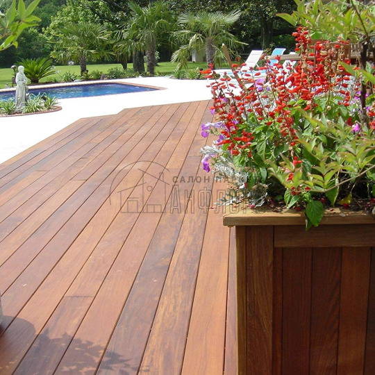 Террасная доска  Ипе гладкий/рифленый 20х140 - фото 2