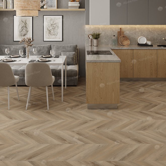 Кварц виниловый ламинат Alpine Floor Chevron Alpine ECO 18-6 Дуб Синистра - фото 2