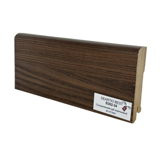 Плинтус DeArtio В302-24 Скандинавский дуб коричневый от 16 мм  - фото 1