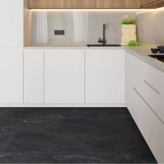 Кварц виниловый ламинат Vinilam КЕРАМО Stone 91910 Неаполитанский Черный
- фото 7