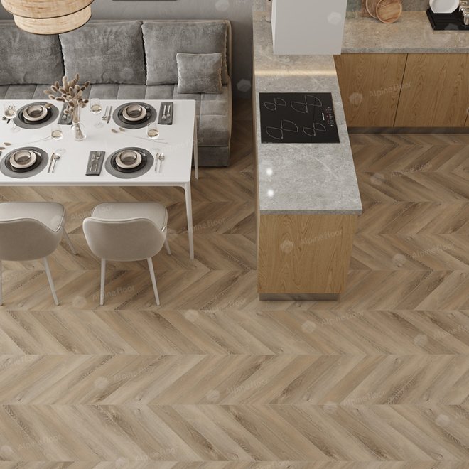 Кварц виниловый ламинат Alpine Floor Chevron Alpine ECO 18-6 Дуб Синистра - фото 3