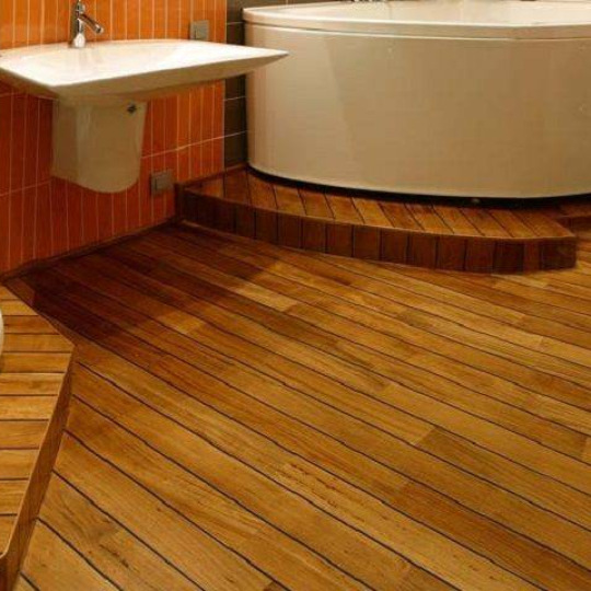 Паркет для ванной Тик с герметиком Sika под маслом 90 мм - фото 6