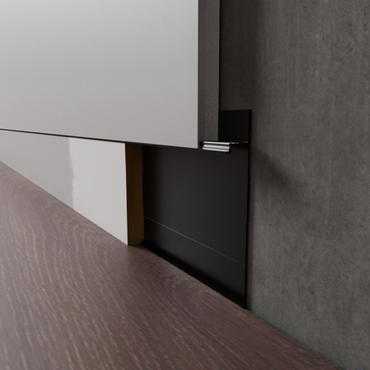 Плинтус Luxury Wood Decor Invisible™ Скрытый чёрный муар / RAL 9005 - фото 4