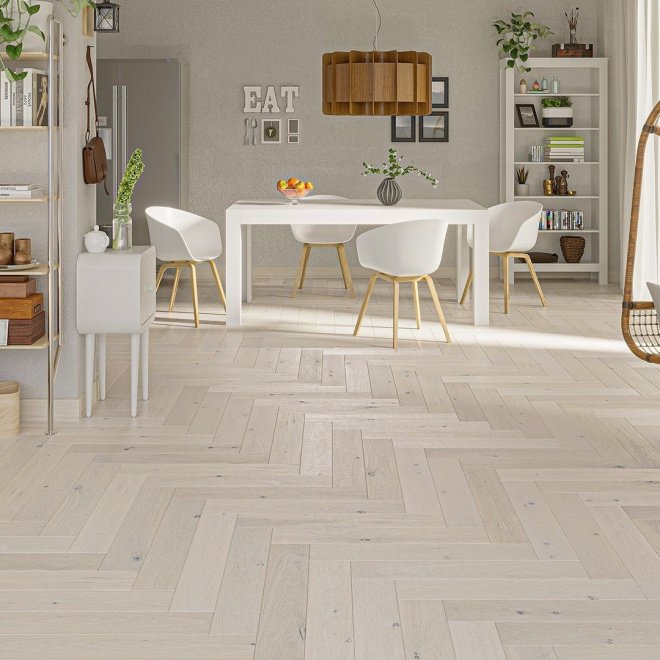 Паркет ёлка Barlinek Английская ёлка Дуб Cappuccino - фото 2