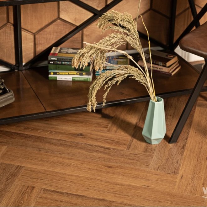Кварц виниловый ламинат Vinilam Parquet Herringbone IS11210 Паркет Де Вилль - фото 5