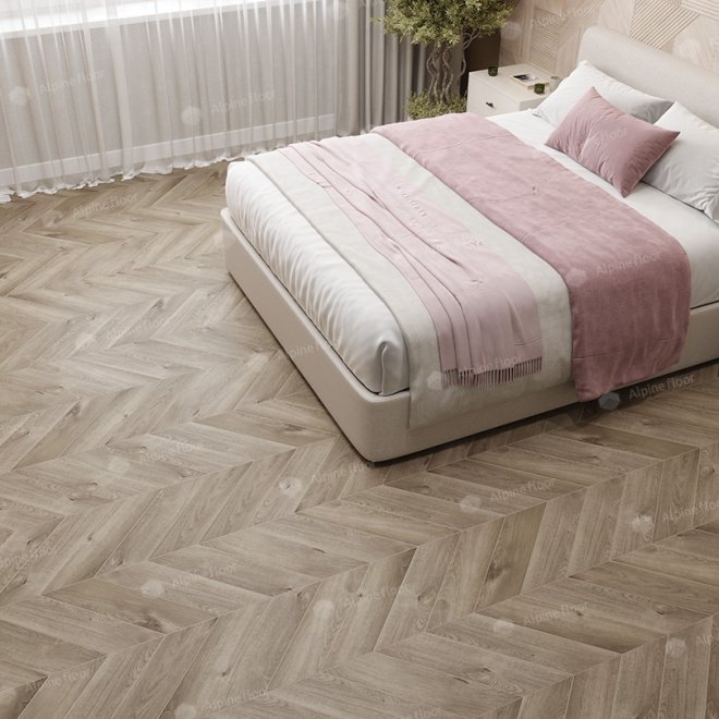 Кварц виниловый ламинат Alpine Floor Chevron Alpine ECO 18-3 Дуб Натуральный Отбеленный - фото 3