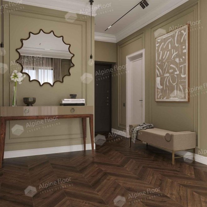 Кварц виниловый ламинат Alpine Floor Chevron Alpine ECO 18-12 MC Дуб Мокка

5 мм - фото 2