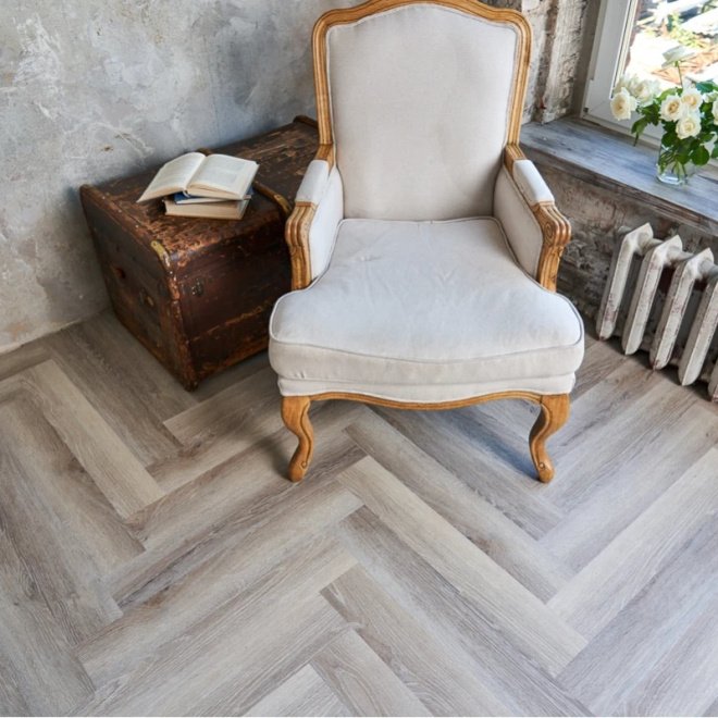 Кварц виниловый ламинат Vinilam Parquet Herringbone IS11122 Паркет Эрмитаж - фото 6