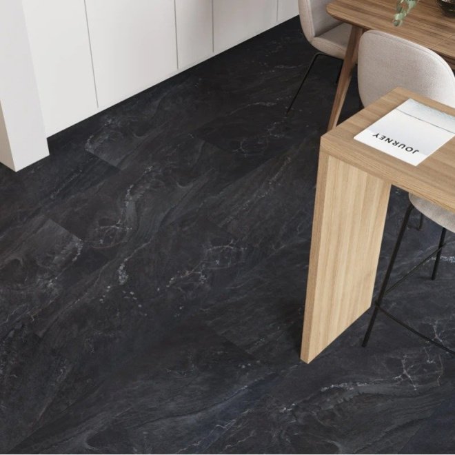 Кварц виниловый ламинат Vinilam Ceramo Stone 91910 Неаполитанский Черный
 - фото 4