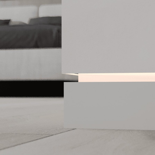 Плинтус Ликорн Скрытый С-02.2.1 под свет с грунтованной вставкой под покраску - фото 1