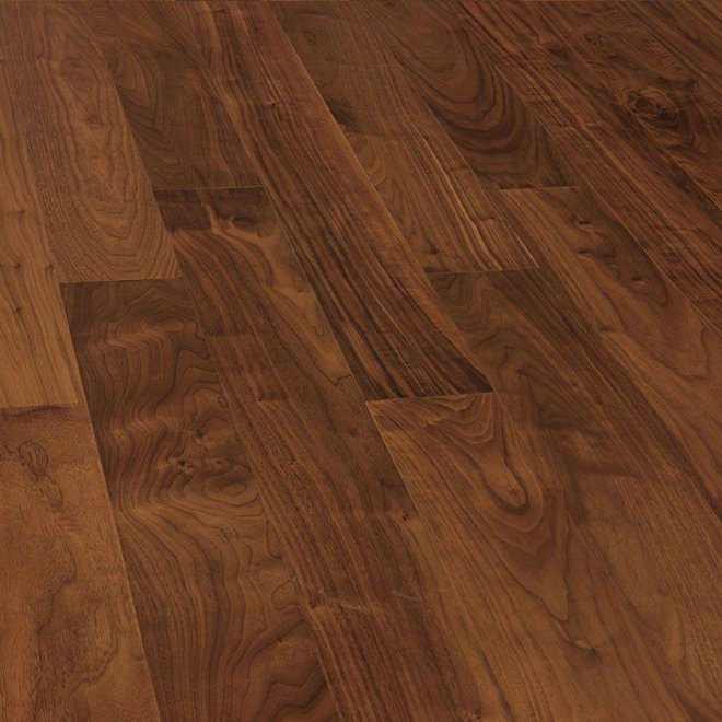 Инженерная доска Wood Bee Однополосная Американский орех 30% блеск - фото 1