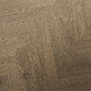 Паркет ёлка Greenline   823 Дуб Ксенон английская 15х90х600