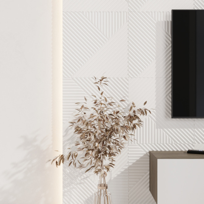 Стеновые панели Ликорн Пирамида Белая - фото 2