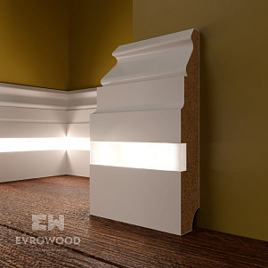 Плинтус Evrowood Evrowood  PN 090 led Неокрашенный