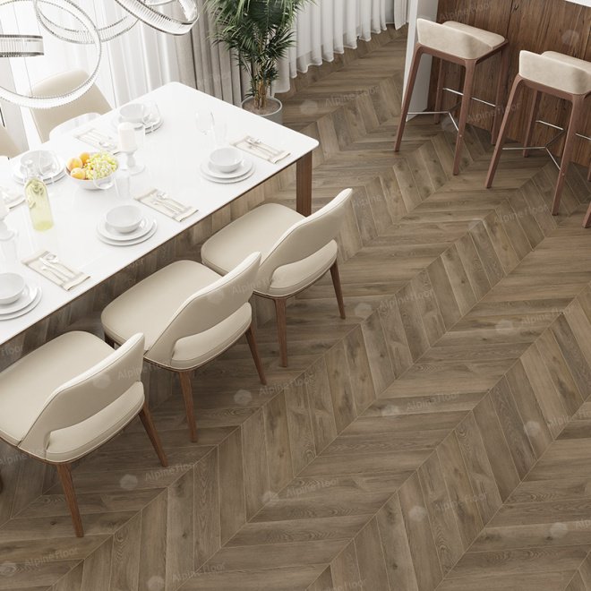 Кварц виниловый ламинат Alpine Floor Chevron Alpine ECO 18-4 Дуб Насыщенный - фото 3