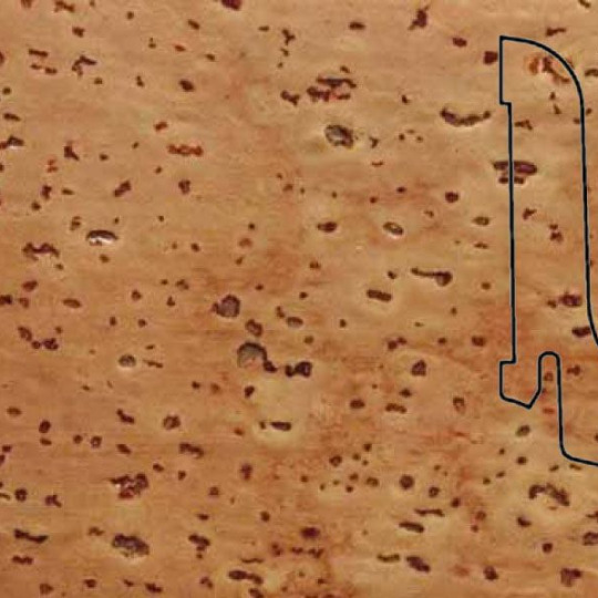 Плинтус Pedross 60х22 шпонированный - Пробка рустик - фото 1