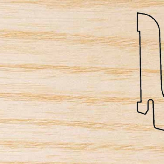 Плинтус Pedross 60х22 шпонированный - Ясень беленый - фото 1