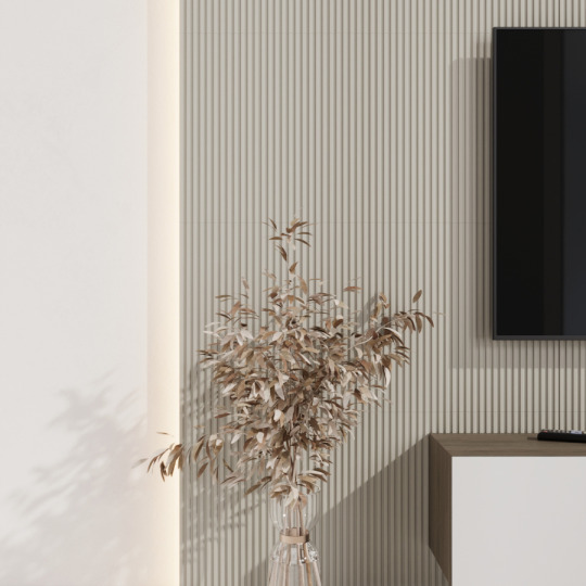 Стеновые панели Ликорн Полосы Слоновая кость - фото 1