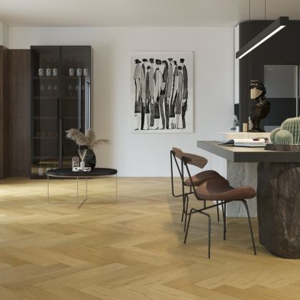 Кварц виниловый ламинат Quartz Parquet Английская ёлка 33-463 Дуб Медовый Раф - Фото 3